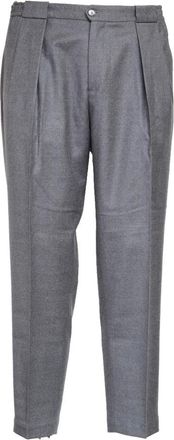 BRIGLIA 1949 Suit Trousers, male, Gray, Size: W42 Portobello Pleated-front Trousers