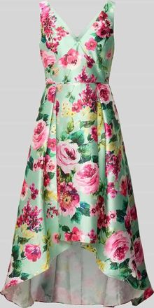 Adrianna Papell Midikleid aus Satin mit V-Ausschnitt in Gruen, Gr&ouml;&szlig;e 38