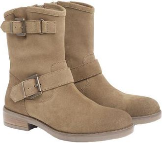 Celtic & Co. Slouch Biker Ankle Boot in Taupe at Nordstrom, Size 11