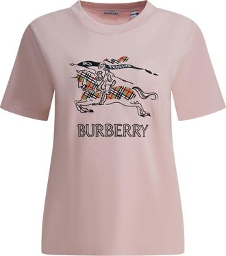 Burberry Cotton T-Shirt With Ekd T-Shirts Rosa-Donna