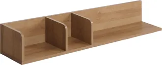 Hhg Nunca Usado] Estante De Pared Hhg 428, Estante Colgante Estante De Madera Estante Flotante, 3 Compartimentos 20x120x21cm, Natural