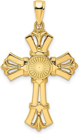 Diamond2Deal 14k Yellow Gold Polished Fancy Cross Pendant