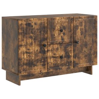 vidaXL Aparador Roble Ahumado 89 X 34,5 X 60 Cm Madera De Ingenier&iacute;a Vidaxl