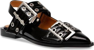 ALLOY Womens Graya Patent Flat In Black