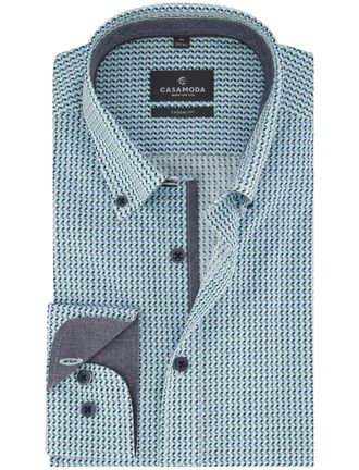 Casamoda Casa Moda shirt blauw dessin casual fit