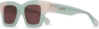 Jacquemus Light Green Square Sunglasses