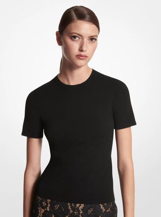 Michael Kors Stretch Viscose Short-Sleeve Sweater