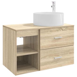 vidaXL Juego De Muebles De Ba&ntilde;o 2 Pcs Roble Sonoma Vidaxl