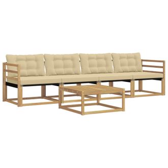 vidaXL Conjunto De Sof&aacute;s De Exterior 5 Pcs Y Beige 79 X 79 X 37 Cm Vidaxl