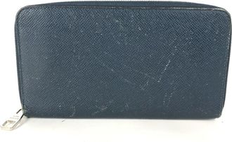 Louis Vuitton Taiga Blue Taiga Leather Long Wallet (Bi-Fold) (Pre-Owned)