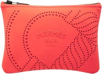 Herm&egrave;s Pre-owned Leren Clutch - Dames - Vintage Accessoires - Roze - ONE Size - Vintage