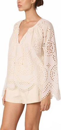 Cleobella Citlali Blouse In Ivory Eyelet