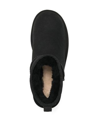 UGG Womens Boots Ultra Mini Suede Black Leather