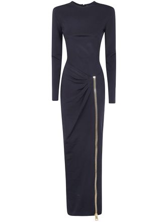 Balmain Dress Long Sleeves Zipped Compact Jersey