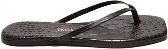 Tkees Womens Lily Square Flip-Flops In Carob Croc