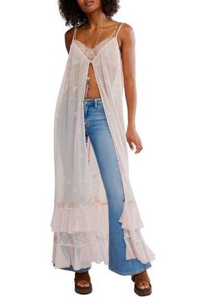 Free People Star of the Show Sequin Mesh Nightgown in Peach Dust at Nordstrom Rack, Size Small