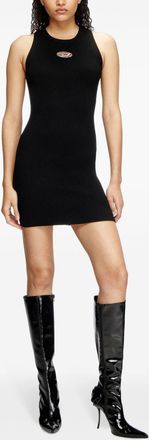 Diesel Womens Oval-d Mini Dress - Black viscose - Size Medium