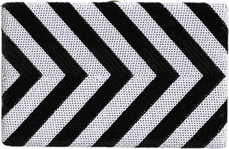 Dolce & Gabbana Womens Chevron-Patterned Metal Frame Clutch Black Real Brass