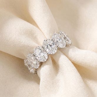Pompeii3 12.50Ct Oval Moissanite Eternity Wedding Anniversary Womens Ring 14k Gold