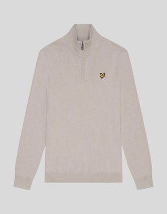 Lyle & Scott Lyle And Scott Mens Cotton Merino 1/4 Zip Jumper - Grey - Size: 40