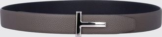 Tom Ford Cintura T Icon reversibile in pelle martellata con fibbia monogram