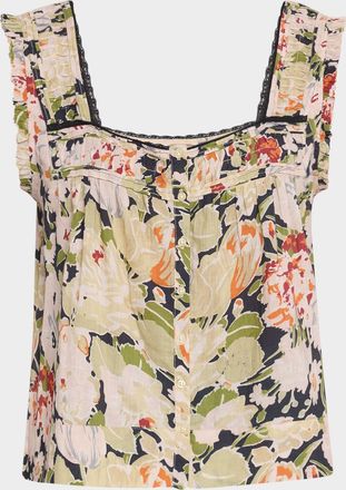 The Great. The Victorian Pleated Tank Top