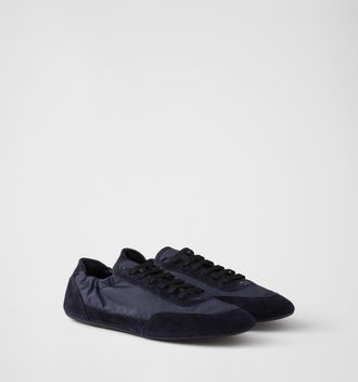 Prada Collapse Re-Nylon and suede sneakers