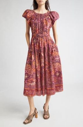 Ulla Johnson Abigail Puff Sleeve Cotton Blend Dress in Odessa at Nordstrom Rack, Size 00