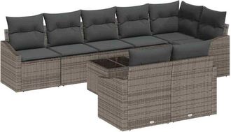 vidaXL Conjunto De Comedor De Jard&iacute;n Con Coj&iacute;n 9 Pcs Gris Claro Vidaxl