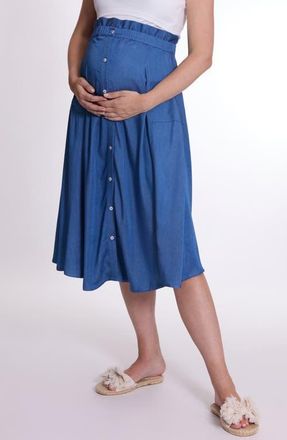 Cache Coeur Dallas Maternity Skirt in Mid Blue at Nordstrom, Size Medium