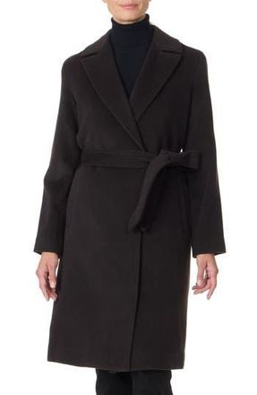 Sofiacashmere Belted Notch Collar Wool Coat in Brown at Nordstrom Rack, Size 2