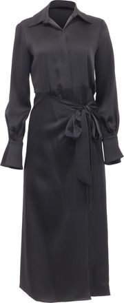 Jonathan Simkhai Jonathan Simkhai Samba Wrap-Effect Midi Shirt Dress in Black Acetate