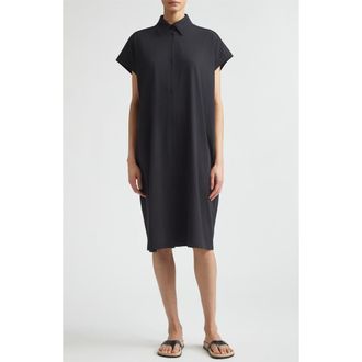 Toteme Organic Cotton Jersey Shirtdress in Black at Nordstrom, Size X-Small