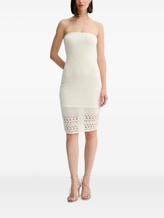 Guess Co Leah strapless midi dress - women - Cotton/Polyamide - S - Neutrals