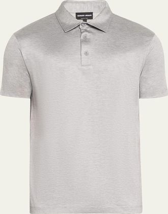 Giorgio Armani Mens Solid Jersey Polo Shirt