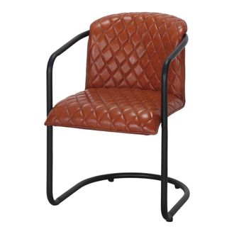 MisterWils Silla De Piel Arthur - Marr&oacute;n,negro - 81x53x66