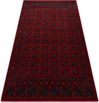 RugsX Rugsx - Alfombra De Lana Omega Buchara Marco, C&iacute;rculos Rojo Red 235x350 Cm