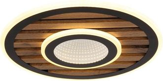 Globo Lighting Lámpara de techo LED semiempotrada integrada de 40 cm, color negro mate, 3000 K