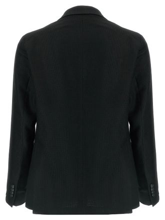 Tagliatore Micro-Check Virgin Wool Blazer - Black