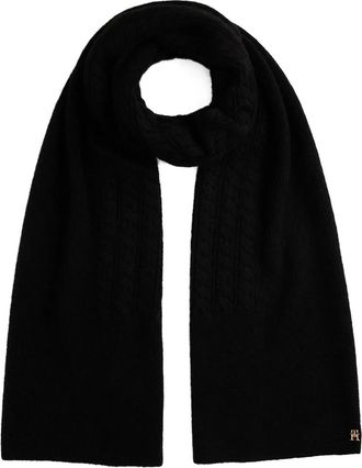 Tommy Hilfiger cable-knit logo scarf - Nero