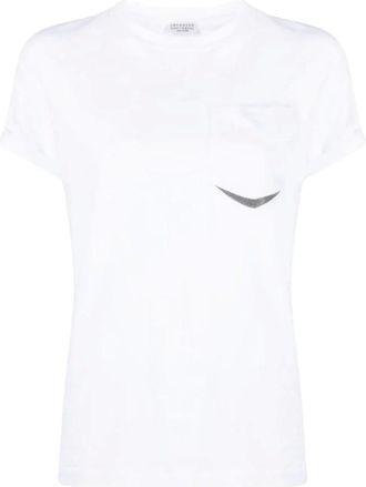 Brunello Cucinelli Camiseta con detalle de abalorios Monili - Tops - Mujer - Blanco - L