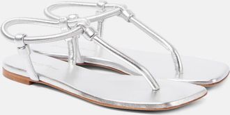 Gianvito Rossi Juno metallic leather thong sandals