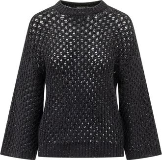 Fabiana Filippi Black Knitted Crew Neck Sweater