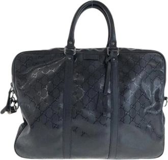 Gucci Pre-owned Interlocking PVC Briefcase - Heren - Vintage Handtas - Zwart - ONE Size - Vintage