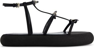 Giambattista Valli bow-embellished flatform sandals - women - Silk - 37 - Black