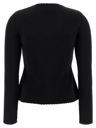 Moschino Womens Black Virgin Wool Cardigan Clothing