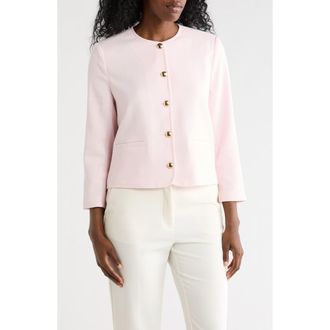 Nordstrom Rack Textured Collarless Jacket in Pink Primrose at Nordstrom Rack, Size X-Large