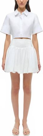 SIMKHAI Pippa Cotton Mini Skirt In White