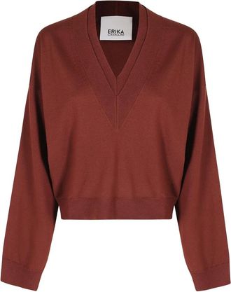 Erika Cavallini Semi Couture Open-front Cardigan - Dames - V-hals truien - Bruin - M - Truien & Vesten