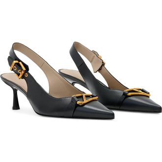 AllSaints Hera Pointed Toe Slingback Pump in Black at Nordstrom, Size 10.5Us